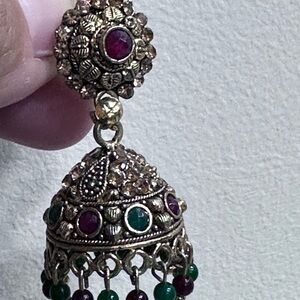 Elegant Gold and Multicolor Jhumka Earrings